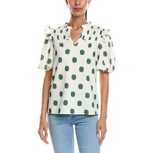 Abbey Womens  Short Sleeve Top, Green